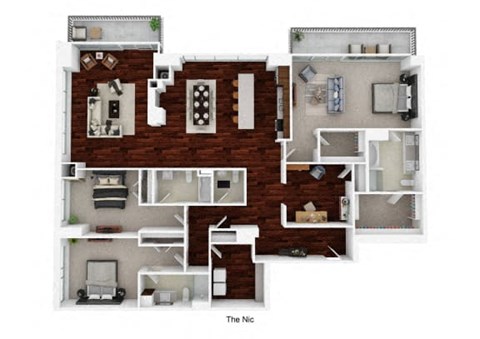 Floor plan for 3 beds, 4 baths, 2791 sqft